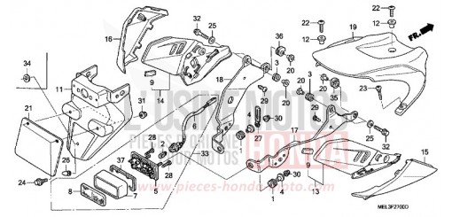 PARAFANGO POSTERIORE (CBR1000RR4/5) CBR1000RR4 di 2004